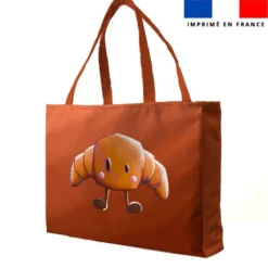 Kit couture sac cabas motif amis ptit déj Croissant - Création Stillistic