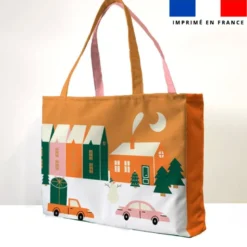 Kit couture sac cabas motif ambiance Noel