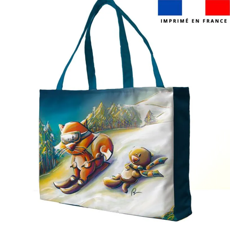 Kit couture sac cabas motif animaux ski - Création Stillistic