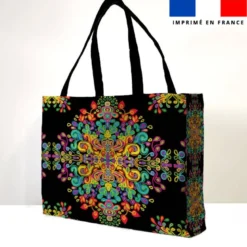 Kit couture sac cabas motif arabesques colorées - Création Lita Blanc