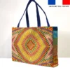 Kit couture sac cabas motif bandes colorées - Création Lita Blanc