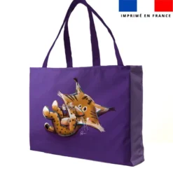 Kit couture sac cabas motif bébé lynx - Création Stillistic