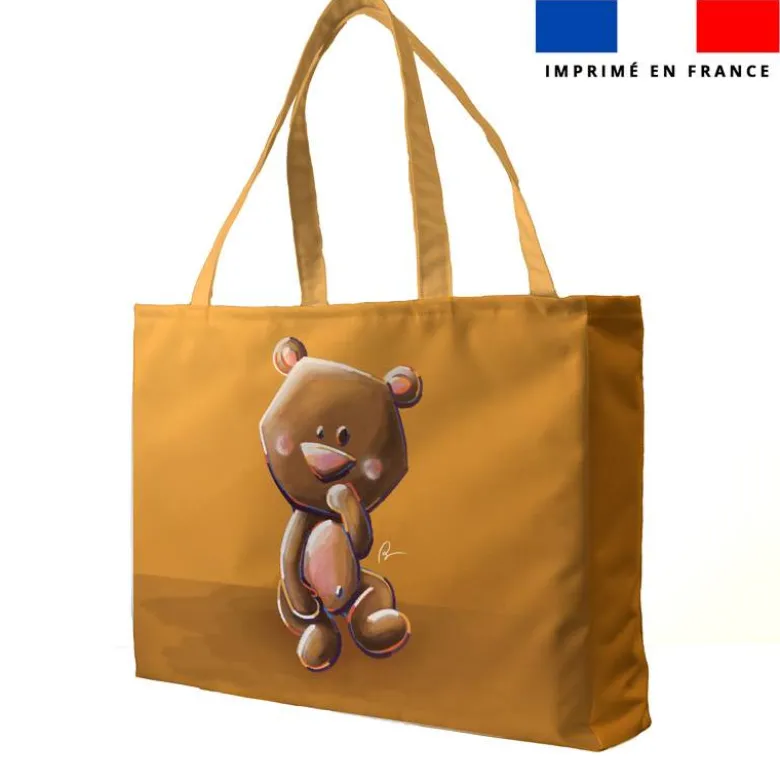 Kit couture sac cabas motif bébé ours - Création Stillistic