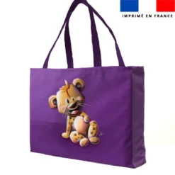 Kit couture sac cabas motif bébé hyène - Création Stillistic