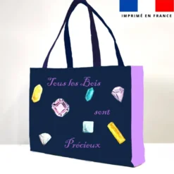 Kit couture sac cabas motif bois précieux violet - Création Cat&Colours