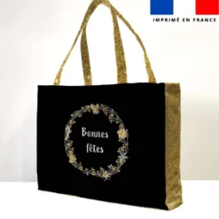 Kit couture sac cabas motif bonnes fêtes or
