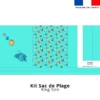 Kit couture sac cabas motif bulles et papillons bleu turquoise - Création Cat&Colours