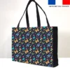 Kit couture sac cabas motif bulles et papillons bleu nuit - Création Cat&Colours