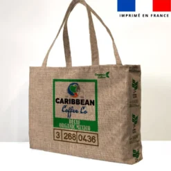 Kit couture sac cabas motif café effet jute