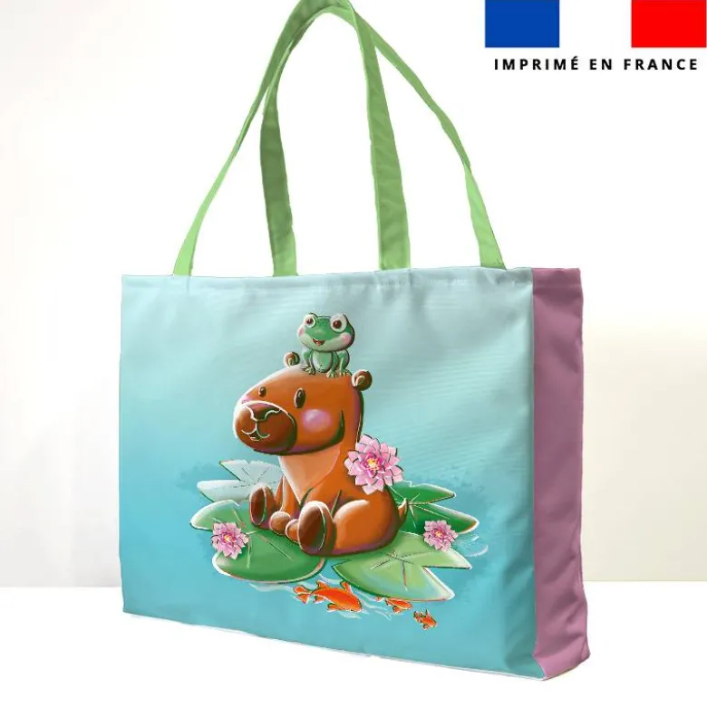 Kit couture sac cabas motif capybara - Création Stillistic