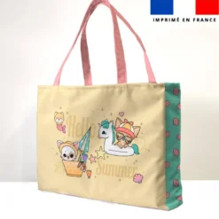 Kit couture sac cabas motif chien à la plage - Création Jolifox