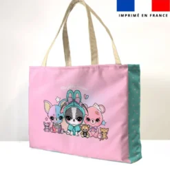 Kit couture sac cabas motif chiens peluches - Création Jolifox