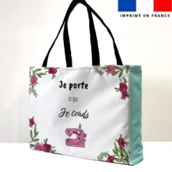 Kit couture sac cabas motif citation je porte ce que je couds
