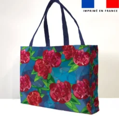Kit couture sac cabas motif éclosion graphique - Création Lita Blanc