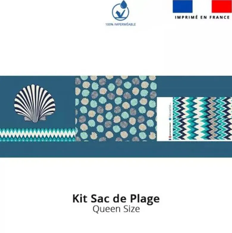 Kit couture sac cabas motif coquillage