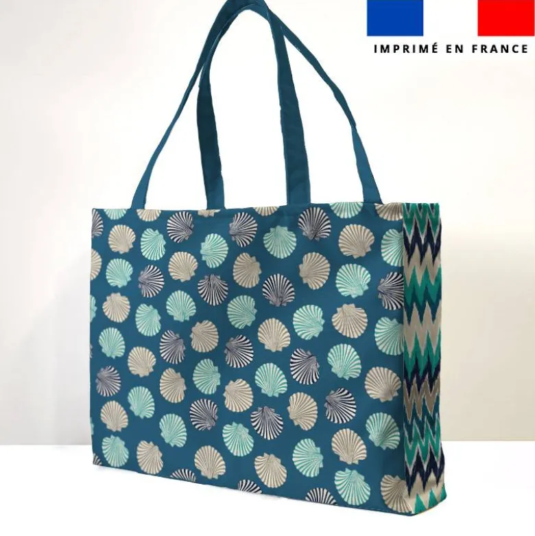 Kit couture sac cabas motif coquillage