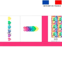 Kit couture sac cabas motif cœurs multicolore aquarelle