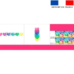 Kit couture sac cabas motif cœurs multicolore aquarelle