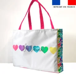 Kit couture sac cabas motif cœurs multicolore aquarelle