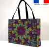 Kit couture sac cabas motif dessin fantaisie multicolore - Création Lita Blanc
