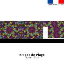 Kit couture sac cabas motif dessin fantaisie multicolore - Création Lita Blanc