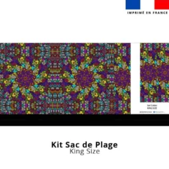 Kit couture sac cabas motif dessin fantaisie multicolore - Création Lita Blanc