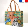 Kit couture sac cabas motif diva et rosaces - Création Lita Blanc