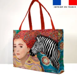 Kit couture sac cabas motif diva et zèbre - Création Lita Blanc
