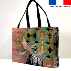 Kit couture sac cabas motif diva et oiseaux - Création Lita Blanc