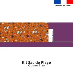 Kit couture sac cabas motif fantômes orange - Création Stillistic