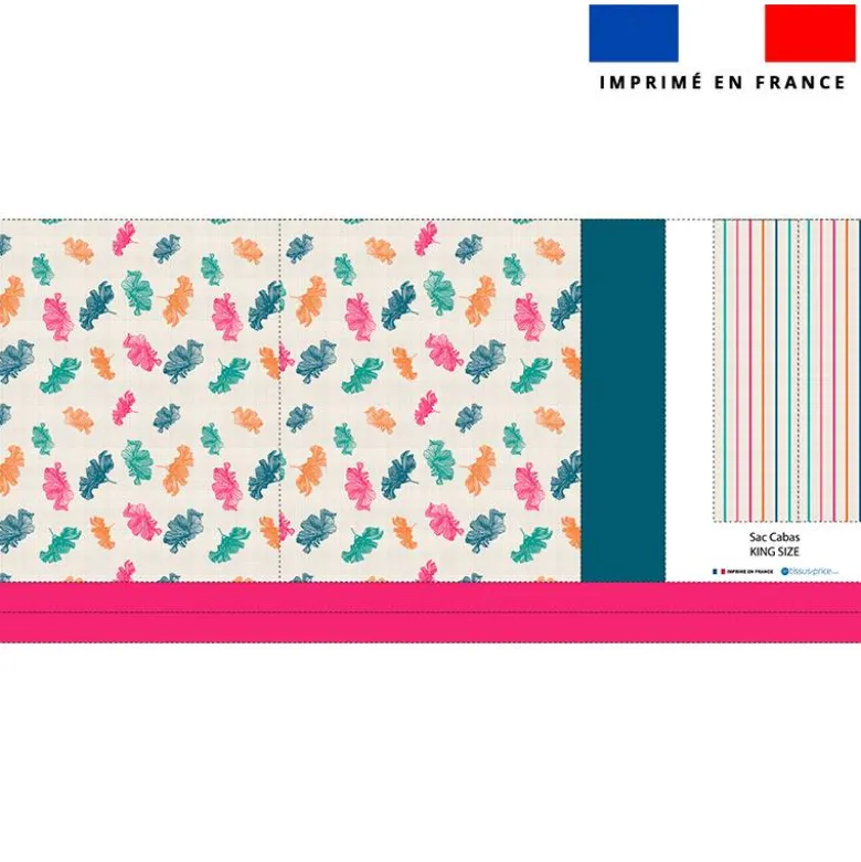 Kit couture sac cabas motif fleur multicolore