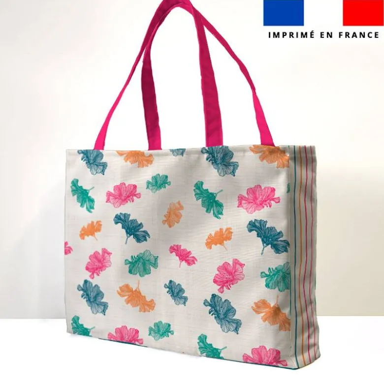 Kit couture sac cabas motif fleur multicolore