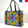 Kit couture sac cabas motif fleur multicolores - Création Lita Blanc