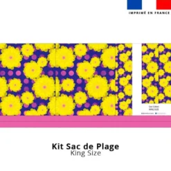 Kit couture sac cabas motif fleur jaune - Création Lita Blanc