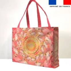 Kit couture sac cabas motif flamant rêve d'été - Création Lita Blanc