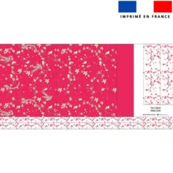 Kit couture sac cabas motif fleur de cerisier rose framboise