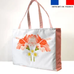 Kit couture sac cabas motif fleur d'hibiscus