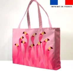 Kit couture sac cabas motif flamant et formes géométriques