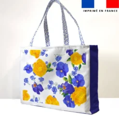 Kit couture sac cabas motif fleur de pensée
