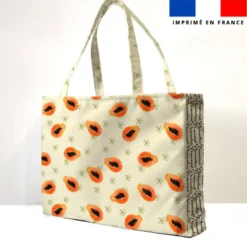 Kit couture sac cabas motif fleur de papaye