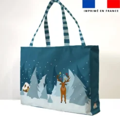 Kit couture sac cabas motif forêt blanche