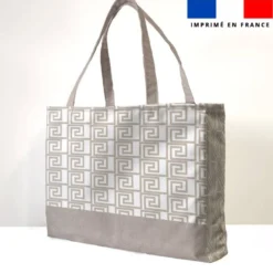 Kit couture sac cabas motif géométrique grège