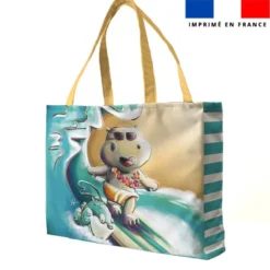 Kit couture sac cabas motif hippo surf - Création Stillistic