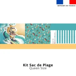 Kit couture sac cabas motif hippo surf - Création Stillistic