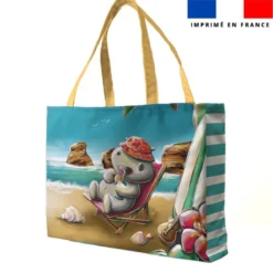 Kit couture sac cabas motif hippo plage - Création Stillistic