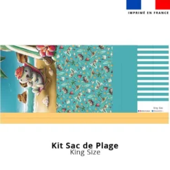 Kit couture sac cabas motif hippo plage - Création Stillistic