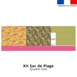 Kit couture sac cabas motif lapin printanier jaune et vert - Création Stillistic