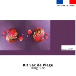 Kit couture sac cabas motif loutre et coeurs - Création Stillistic