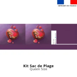 Kit couture sac cabas motif loutre et coeurs - Création Stillistic