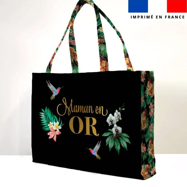 Kit couture sac cabas motif maman exotique
